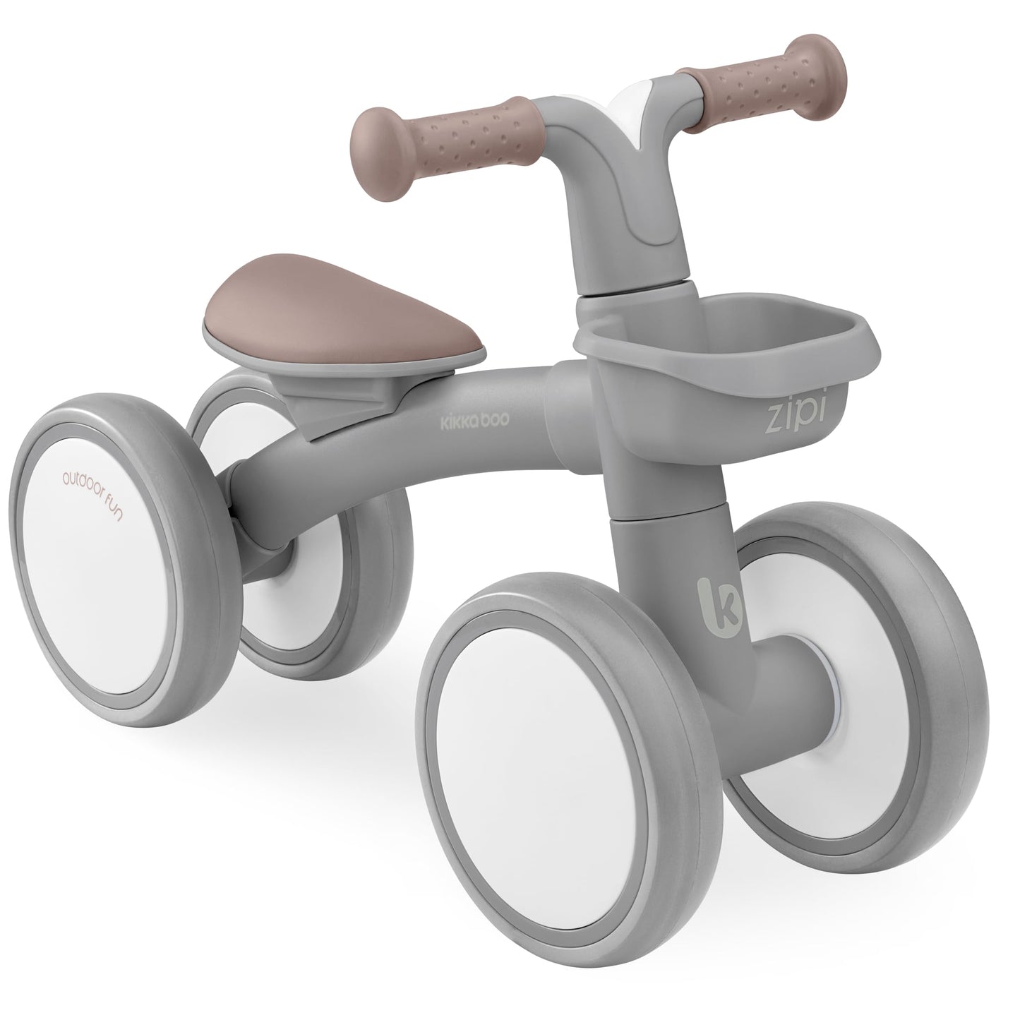 KikkaBoo Zipi Bicycle Without Pedals, Balance Bike with Basket, Adjustable, Children's Toy, Baby Gift