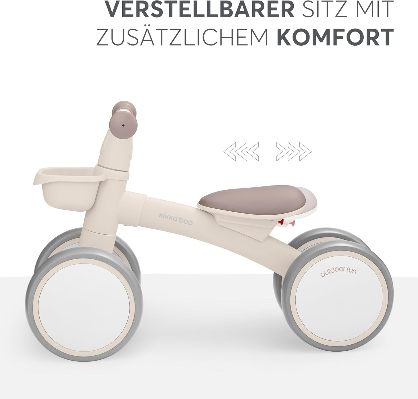 KikkaBoo Zipi Bicycle Without Pedals, Balance Bike with Basket, Adjustable, Children's Toy, Baby Gift