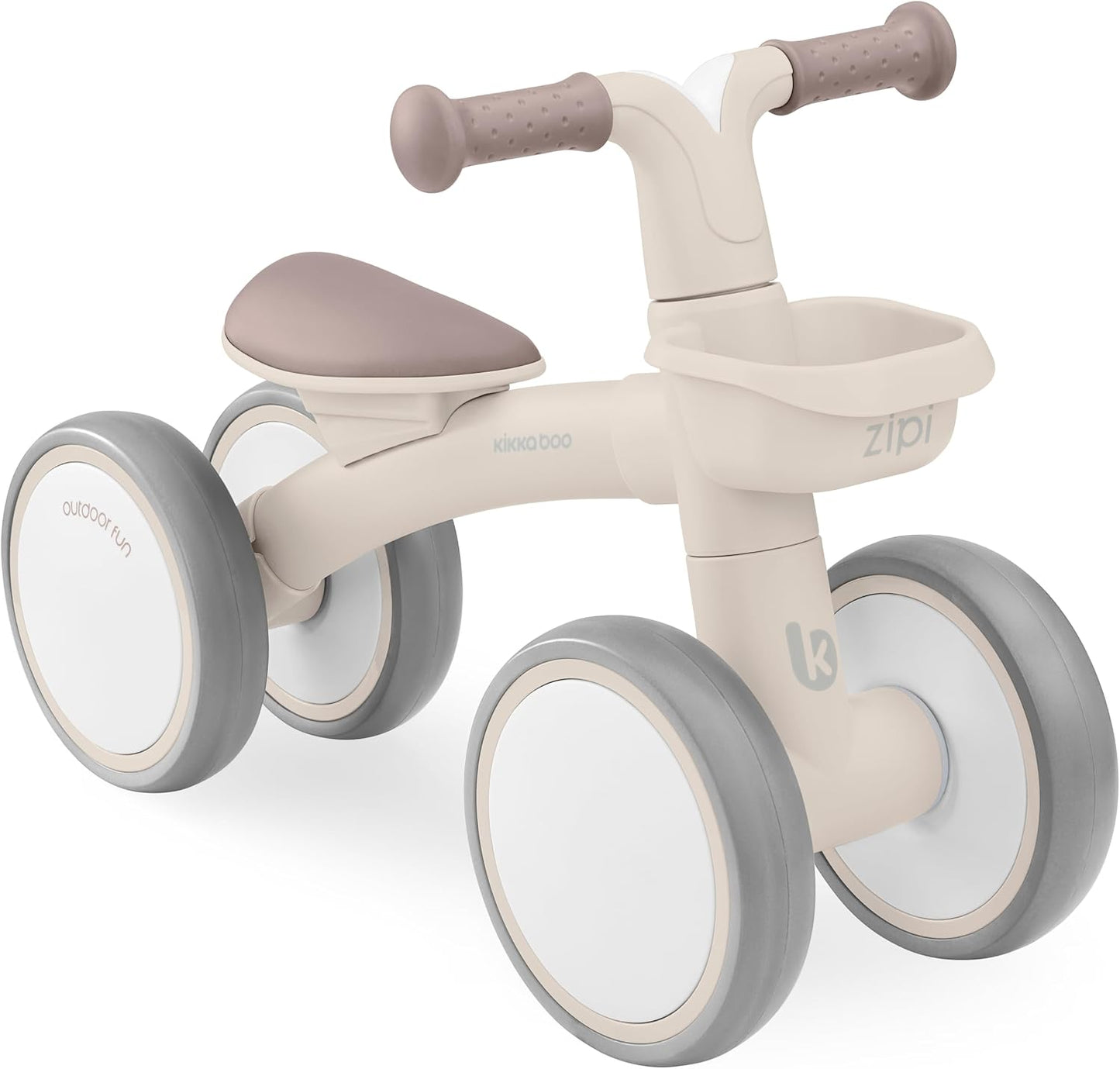 KikkaBoo Zipi Bicycle Without Pedals, Balance Bike with Basket, Adjustable, Children's Toy, Baby Gift