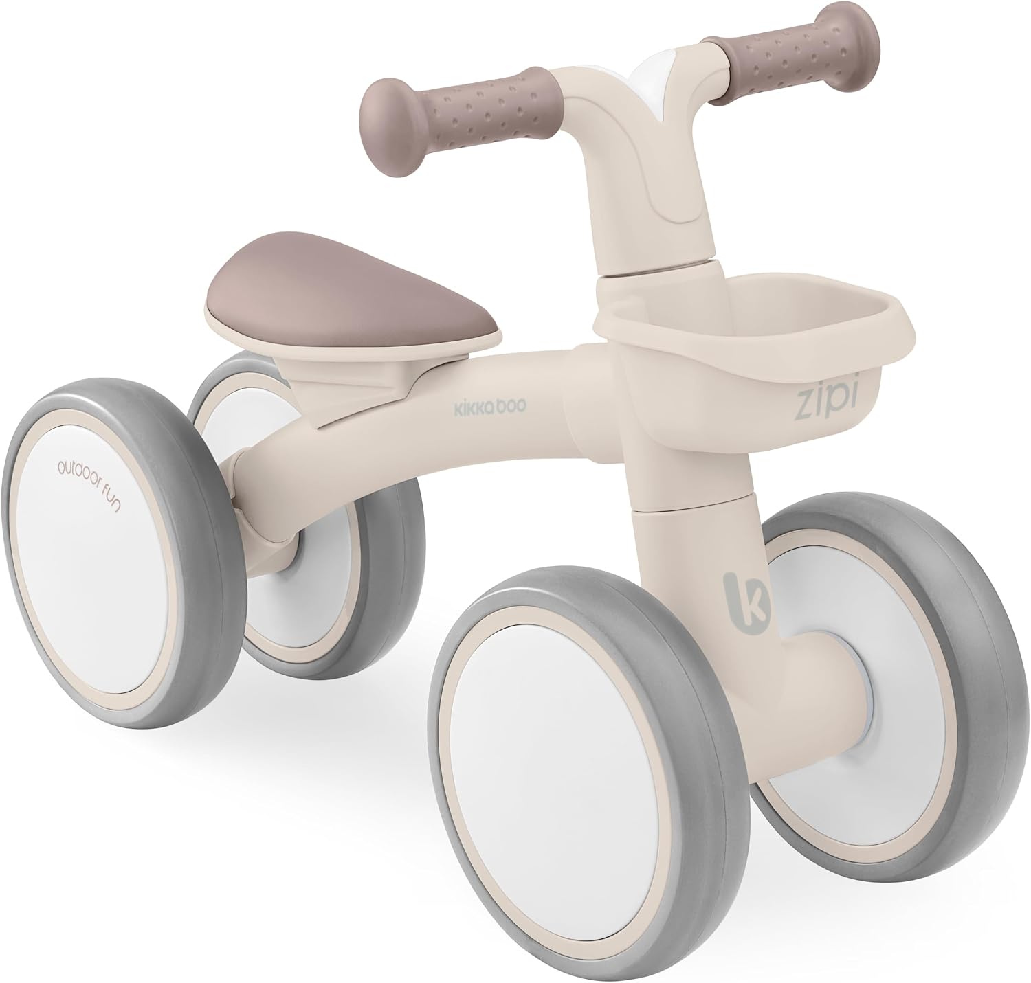 KikkaBoo Zipi Bicycle Without Pedals, Balance Bike with Basket, Adjustable, Children's Toy, Baby Gift