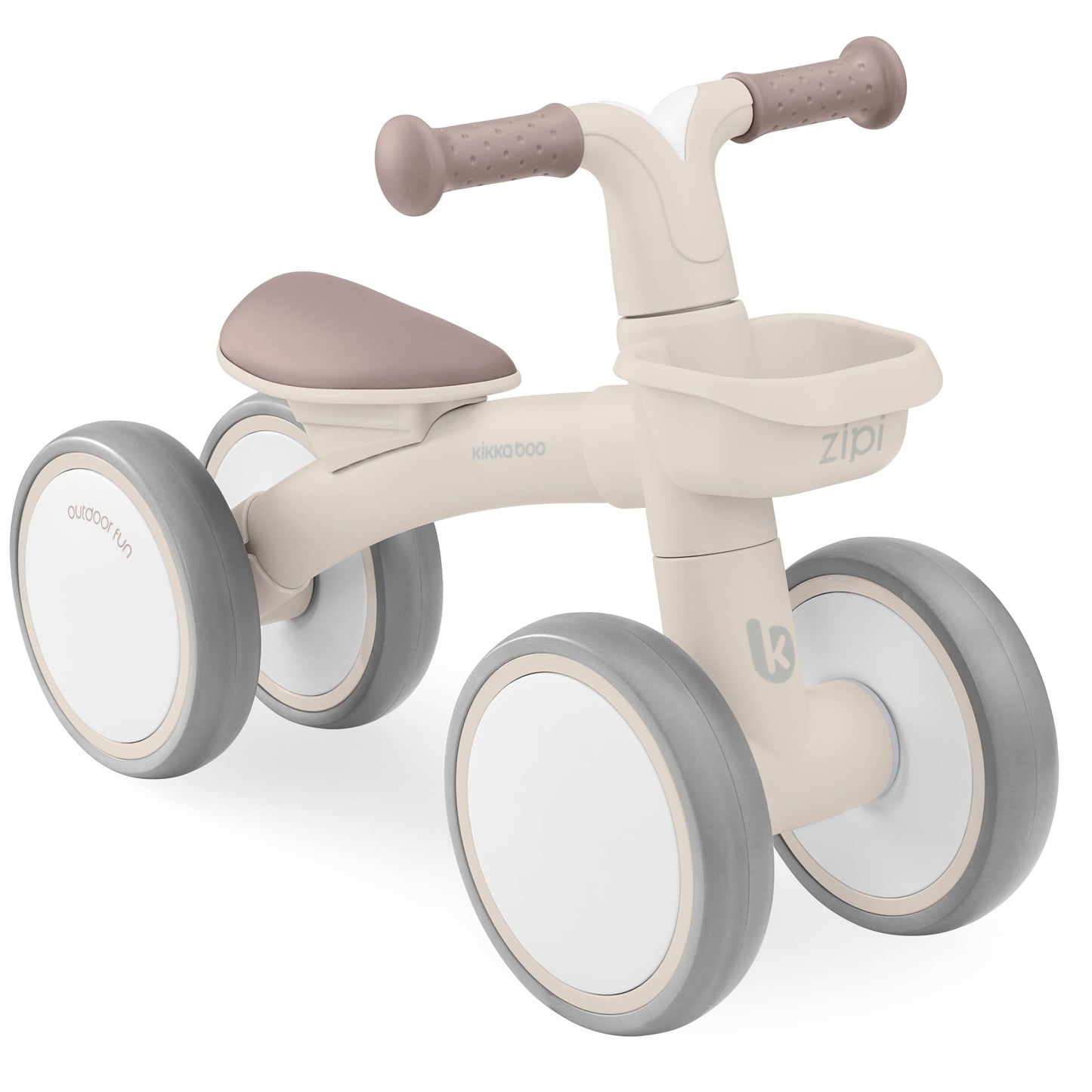 KikkaBoo Zipi Bicycle Without Pedals, Balance Bike with Basket, Adjustable, Children's Toy, Baby Gift