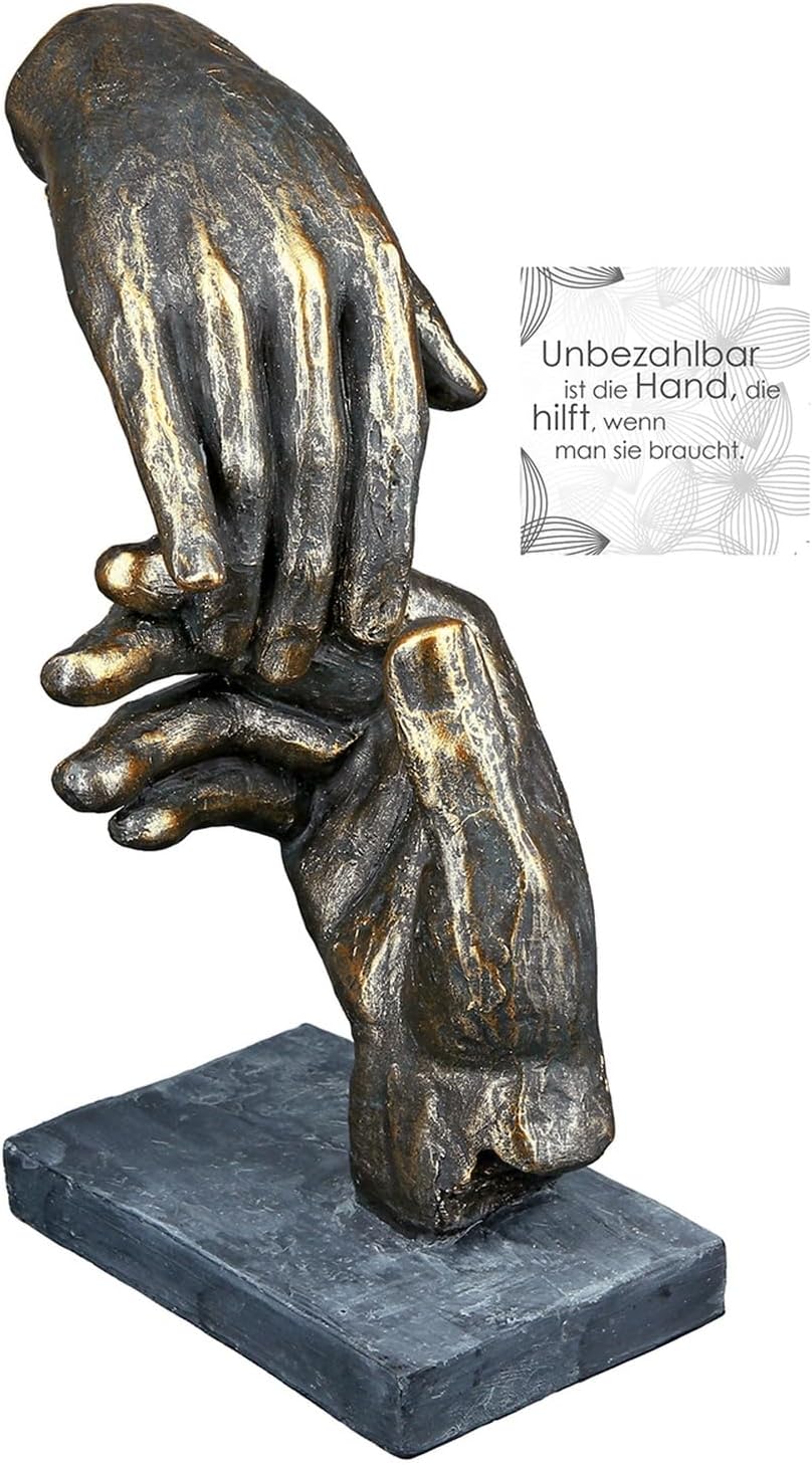 Casablanca Two Hands Decorative Bronze Resin Statue Living Room Office Decoration H 21 cm x W 13 cm Modern Sculptures