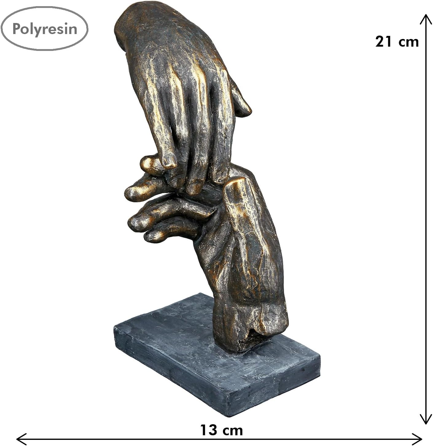 Casablanca Two Hands Decorative Bronze Resin Statue Living Room Office Decoration H 21 cm x W 13 cm Modern Sculptures
