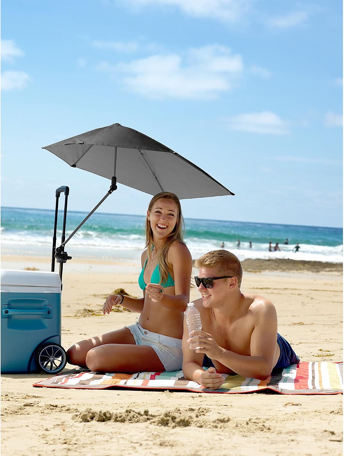 Sport-Brella Versa-Brella – Tragbarer Schirm mit Klemmhalterung, UPF 50+