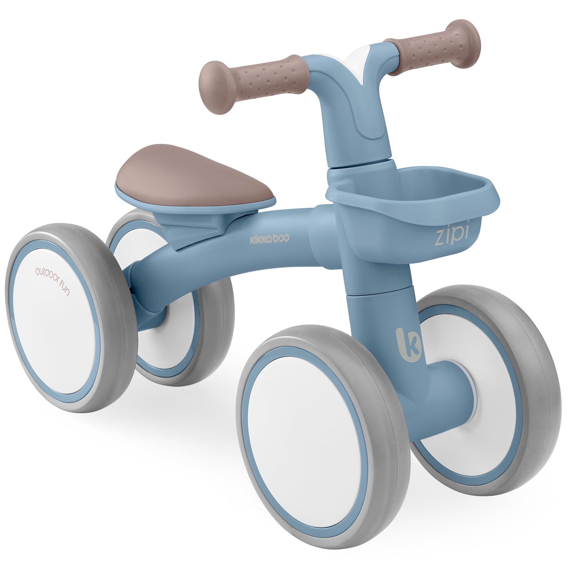 KikkaBoo Zipi Bicycle Without Pedals, Balance Bike with Basket, Adjustable, Children's Toy, Baby Gift