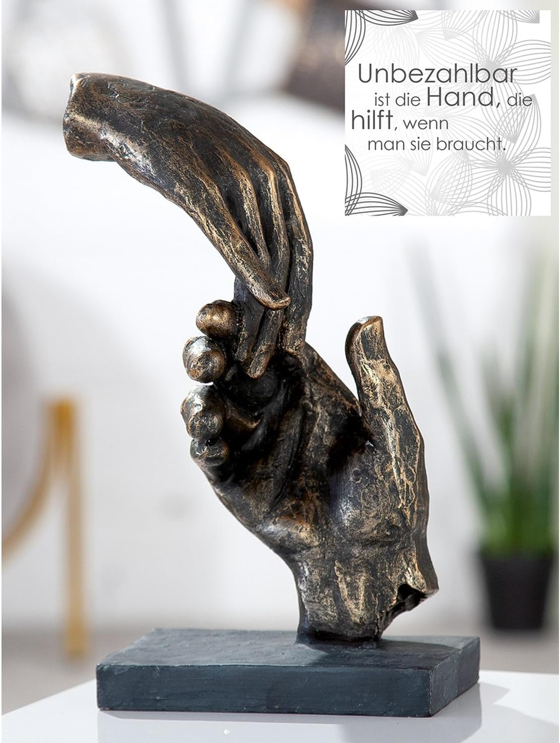 Casablanca Two Hands Decorative Bronze Resin Statue Living Room Office Decoration H 21 cm x W 13 cm Modern Sculptures